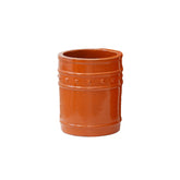 Vaso Cilindrico Glaze Atlas Capri EDG H50 D42 in Ceramica Arancio - Design Italiano