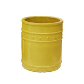 Vaso Cilindrico Glaze Atlas Capri EDG H60 D50 in Ceramica Gialla - Design Italiano