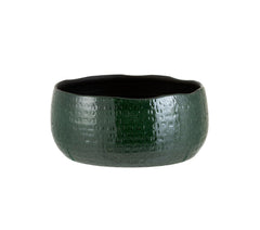 Vaso ciotola bassa in ceramica smaltata verde - 3319
