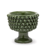 Vaso Ciotola Fenice Pigna Con Piede Ceramica Verde H24,5 D28 EDG - Enzo De Gasperi - 1100352A700