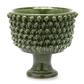 Vaso Ciotola Fenice Pigna Con Piede Ceramica Verde H31 D33 EDG - Enzo De Gasperi - 1100351A700
