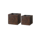 Vaso Cubo Rust Corten : Vasi di design da esterno - CONFIG0165
