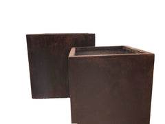 Vaso Cubo Rust Corten : Vasi di design da esterno - CONFIG0165