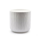 Vaso in Ceramica Bianco Rigato H18 D18 EDG | Design Moderno e Minimalista