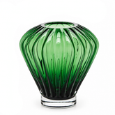 Vaso Diamante Verde in vetro EDG Enzo De Gasperi H 20 × Ø 17 cm con lavorazione scanalata verticale