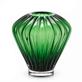 Vaso Diamante Verde in vetro EDG Enzo De Gasperi H 27 × Ø 23 cm con lavorazione scanalata verticale effetto Diamante