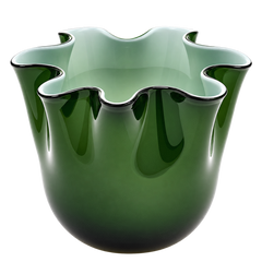 Vaso Drappo in Pasta di Vetro Verde – EDG Enzo De Gasperi