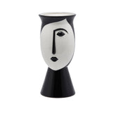 Vaso Volto bianco e nero in ceramica H38 - 013723