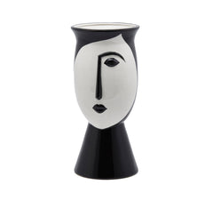 Vaso Volto bianco e nero in ceramica H38 - 013723
