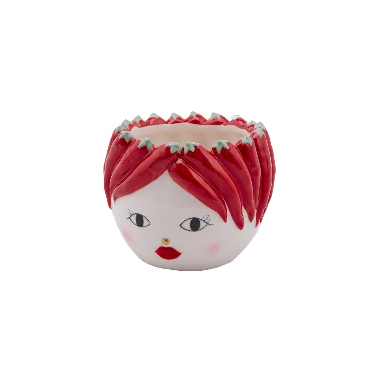 Vaso testa lady con peperoncini H10 D12 - 017757