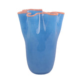 Present Time - Vaso Ruffles Blu H31,5 D23 CM | Vasi di Design in Vetro Colorato - PT4160BL