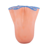 Present Time - Vaso Ruffles Pesca H22 D19,5 CM | Vasi di Design in Vetro Colorato - PT4159OR