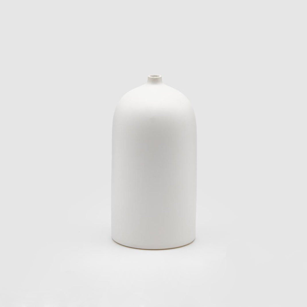 Vaso monofiore in ceramica bianca H24 Ø12 Design Enzo De Gasperi - 017941
