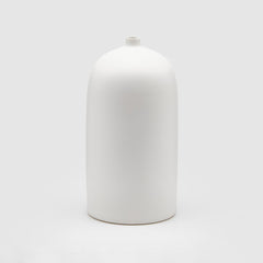 Vaso monofiore in ceramica bianca H32 Ø15,5 Design Enzo De Gasperi - 017942