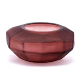 Vaso Poliedro Basso Rosa Antico - Vaso in Vetro Sfaccettato H15 X D34 - 107886,53