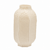 Vaso Primordial Avorio in vetro EDG Enzo De Gasperi H 30 × Ø 16,5 cm con finitura satinata e texture materica
