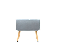 Vaso rettangolare in cemento e resina su gambe in legno H50 - 8420012-L