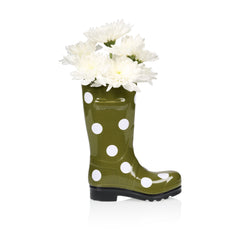 Vaso Stivale Wellington Verde a Pois - Bitten Design