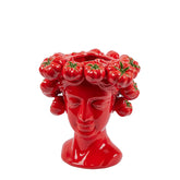 Vaso Testa Con Pomodori in Ceramica H28 D28 CM - EDG Enzo De Gasperi - 1100320A774