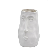 Vaso Volto bianco in ceramica H24 - 013754