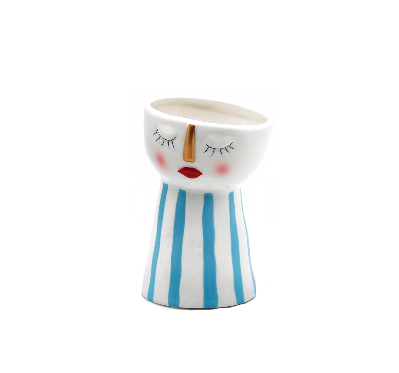 Vaso Doll righe verticali azzurre - 013714