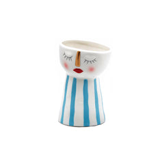 Vaso Doll righe verticali azzurre - 013714