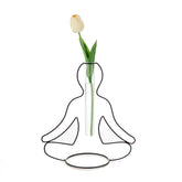 Vaso Yoga Silhouette nero in metallo e vetro H27,40 - 27584