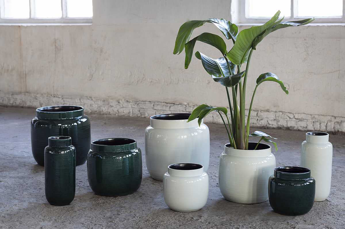 Vaso pentola in ceramica bianca : Vasi design Serax - B7620100