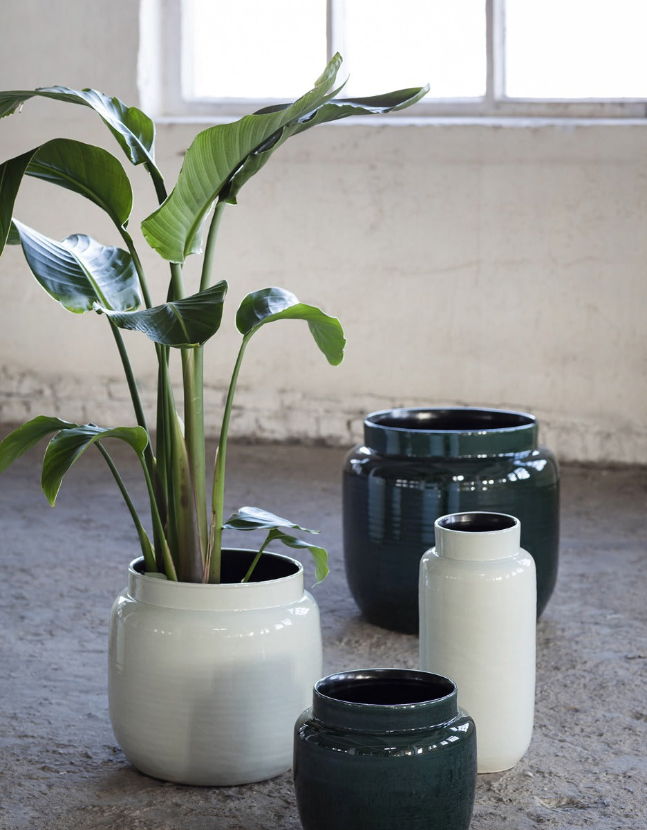 Vaso pentola in ceramica bianca : Vasi design Serax - B7620100