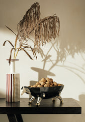 Vaso Bottiglia Righe H33 : Vaso decorativo in ceramica - 014709