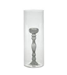 Vaso Portacandela in vetro Trasparente e Grigio H29 - B0819600