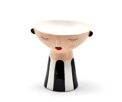 Vaso Faccia con righe nere e bianche H16 Ø13 - 015493