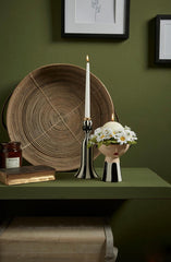 Vaso Faccia con righe nere e bianche H16 Ø13 - 015493