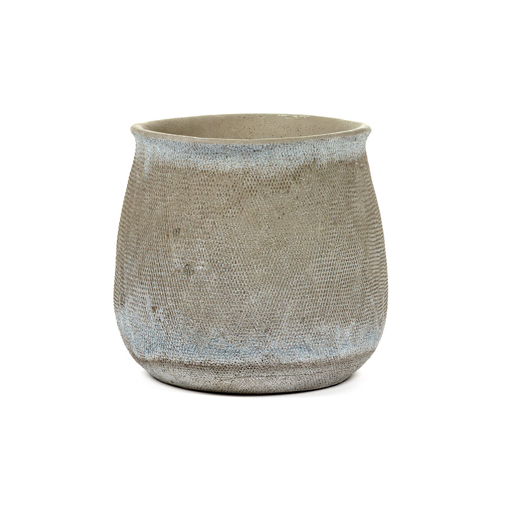 Vaso Jar M : Vaso in cemento effetto sacco - B8120015