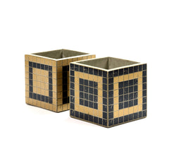 Vaso Marie Mosaico Blue & Gold : Vasi di design in cemento - CONFIG0183