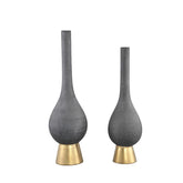 Vaso Diani Grey | Vaso in ceramica con base oro - CONFIG0307
