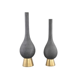 Vaso Diani Grey | Vaso in ceramica con base oro - CONFIG0307