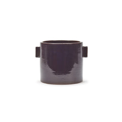 Vaso in ceramica viola con manici H12 - B0521014