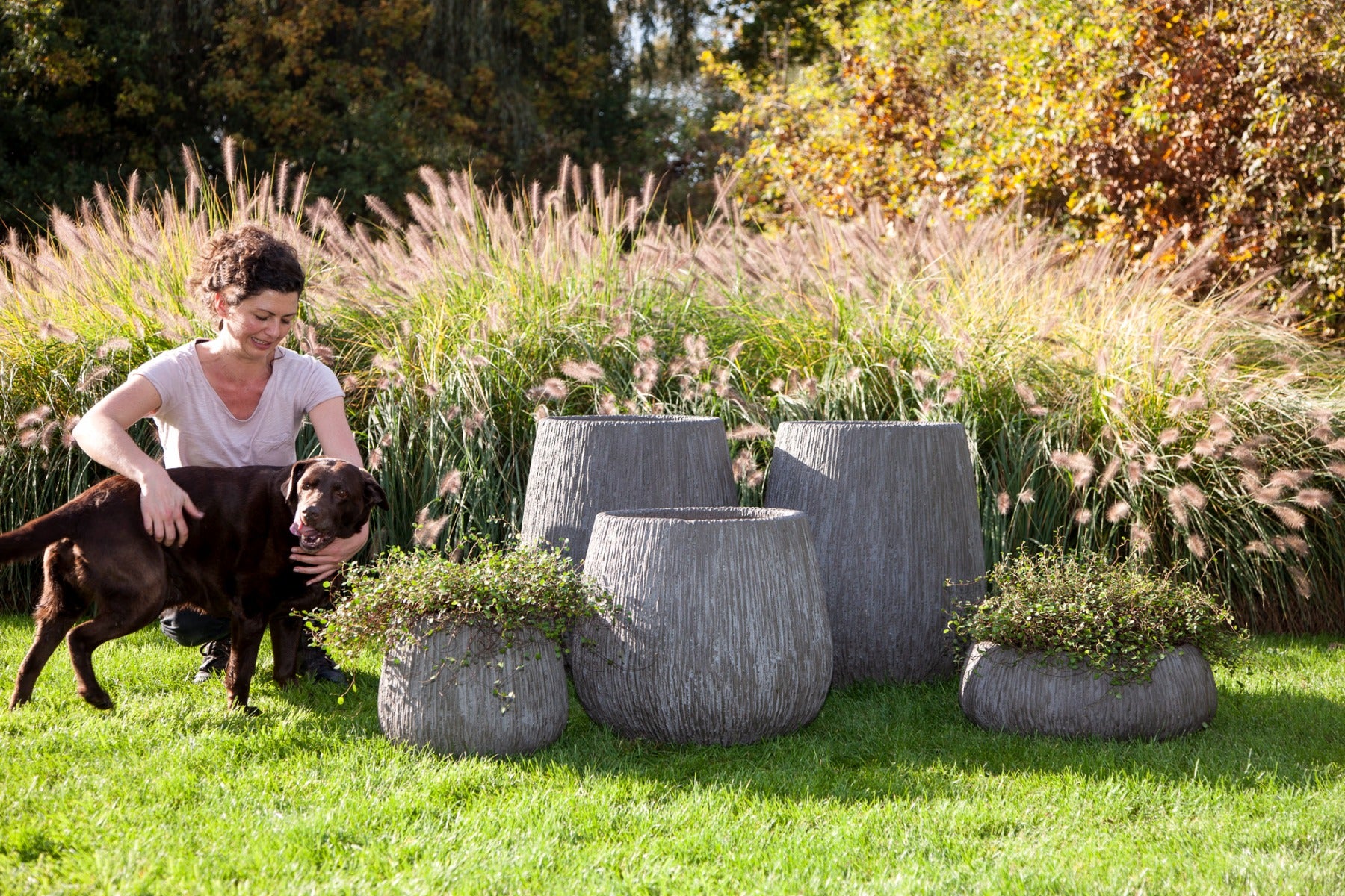 Set Carve: 2 vasi in cemento da esterno D&M - B187DGI