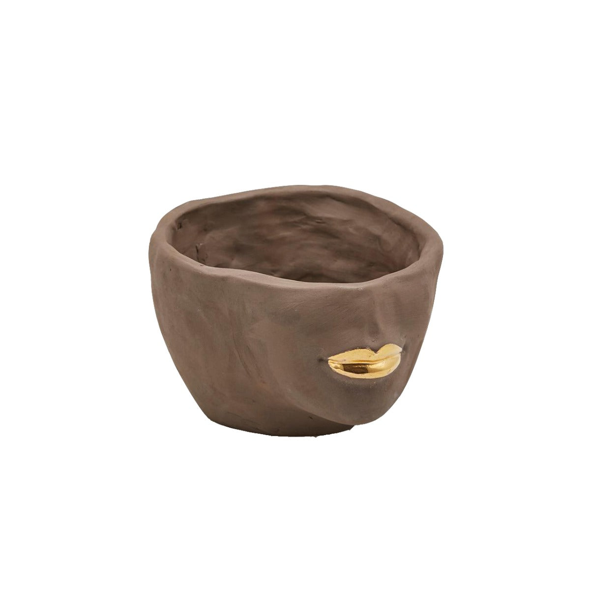 Vaso mezzo viso donna con labbra in oro alt.10,5 x largh.17 - 015652