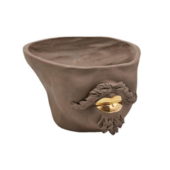 Vaso mezzo viso uomo con labbra in oro alt.14,5 x largh.24 - 015653