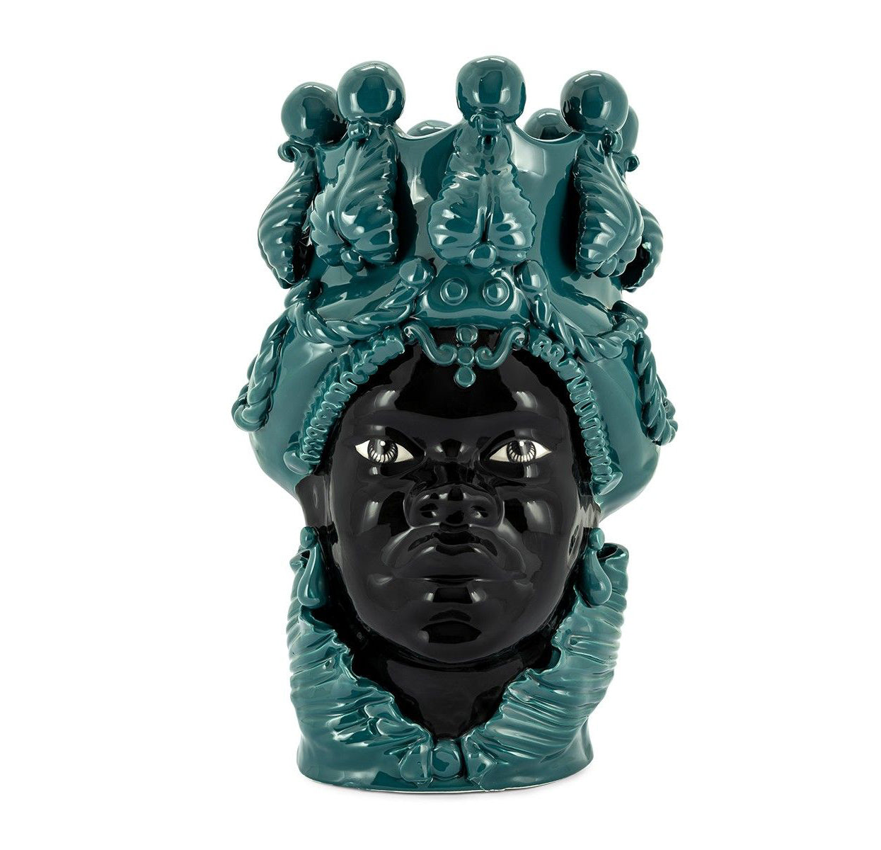 Vaso Moro Lady Big Simply Verde Ottanio Volto Nero - 201080-96