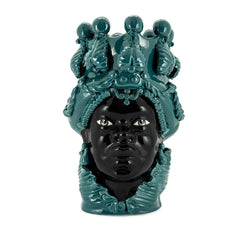 Vaso Moro Lady Big Simply Verde Ottanio Volto Nero - 201080-96