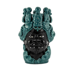 Vaso Moro Man Big Simply Verde Ottanio Volto Nero - 201081-96