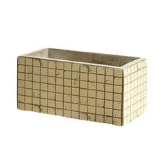 Cachepot Marie Mosaico avorio rettangolare : vasi in cemento Serax - B7217006-Bianco