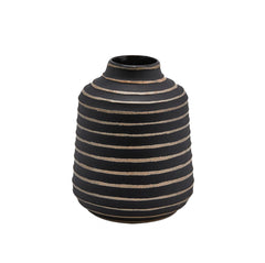 Vaso Righe Nero H24 : Vasi di design in lverto - 104920