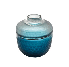 Vaso Orcio in vetro molato blue M - 104559-81