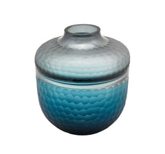 Vaso Orcio in vetro molato blue L - 104558-81