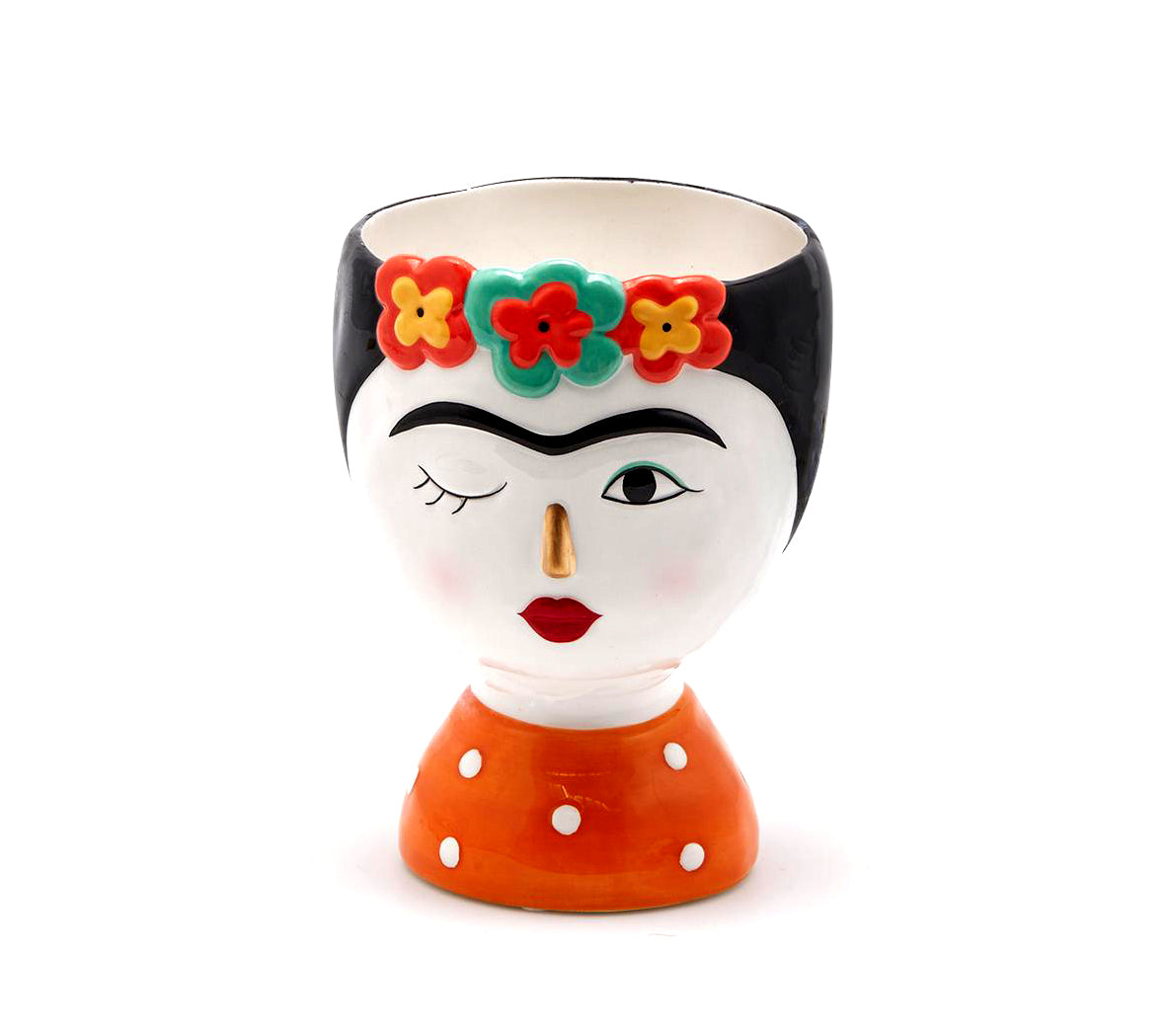 Vaso porta piante Frida Kahlo H18 Ø12 - 015378