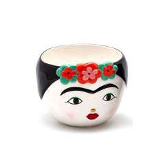 Vaso porta piante Frida Kahlo H10 Ø12 occhi aperti - 015373,01